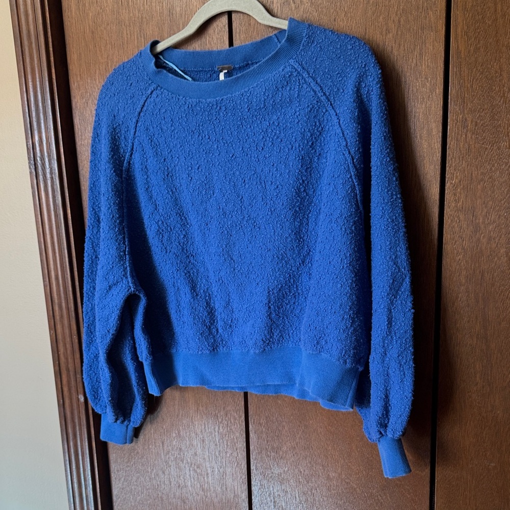 Free People Royal Blue Crew Neck Sweater